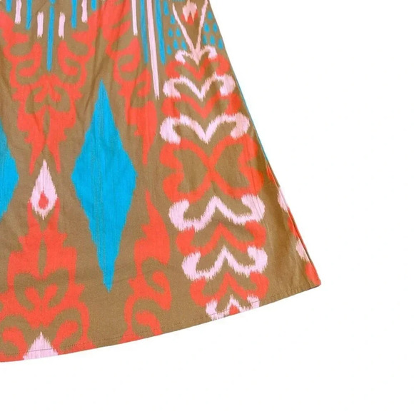 Sheridan French Madison Dress Caramel Ikat Print Bold Boho Flowy Size XS Women's - Picture 5 of 15